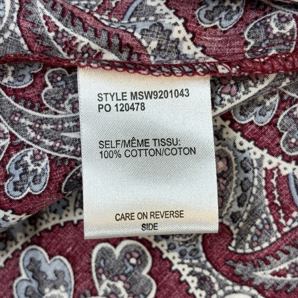 NEW Cinch Paisley Western Shirt Womens Medium Burgundy Pearl Snap Cotton Rodeo - Picture 10 of 15